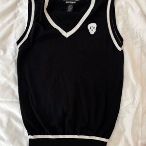 Hot Topic Black Sweater with White Skull Accent